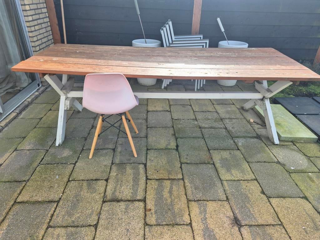 Grote tuintafel voor 2 kratjes bier, Ophalen, Gebruikt, Rechthoekig, Hout