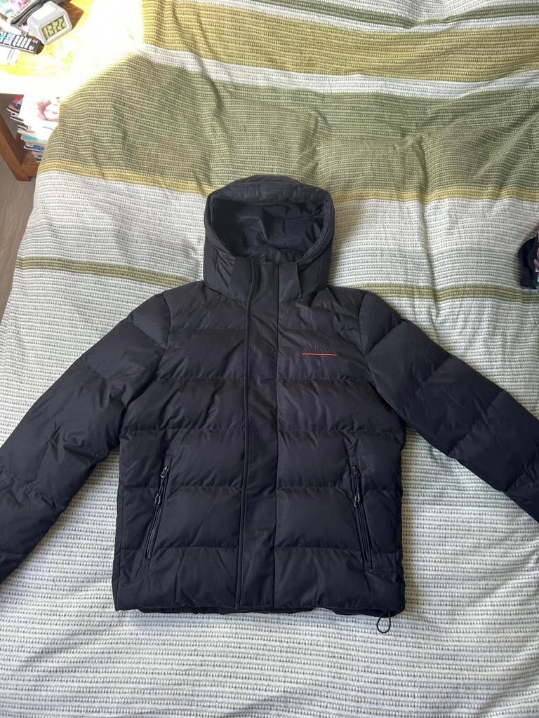 Zwarte puffy jas superdry, Ophalen of Verzenden, Zo goed als nieuw, Zwart