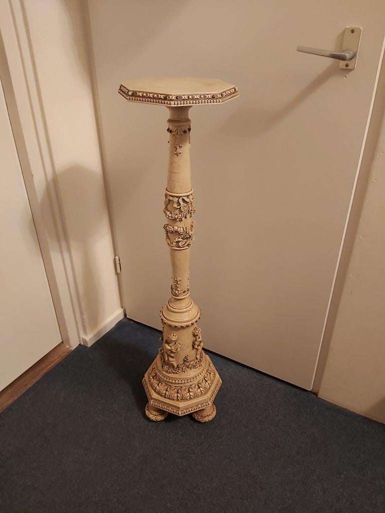 Een topper van een antieke barok craquele pilaar / zuil, Ophalen