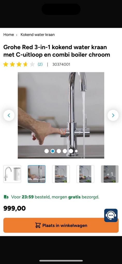 Grohe red 3 in 1 kokend water kraan, Huis en Inrichting, Ophalen of Verzenden