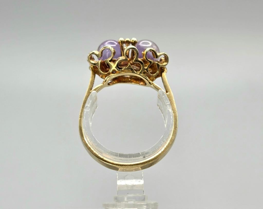 Gouden Vintage ring met edelsteen amethist. 2026/199., ., Paars, Ophalen of Verzenden, .