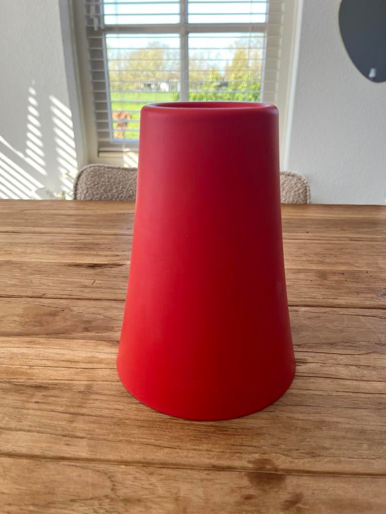 Vintage IKEA Ovanlig Vaas – Rood – Multifunctioneel & Design, Verzenden, Minder dan 50 cm, Rood, Glas