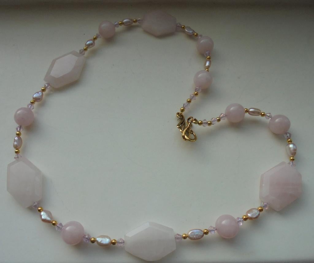 handwerk prachtige ketting, Verzenden, Nieuw, Roze, Steen of Mineraal