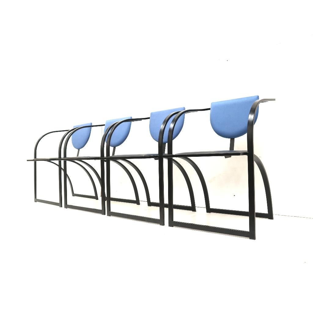 4x vintage design stoelen eetkamerstoelen jaren '60 '70, Verzenden, Gebruikt, Zwart