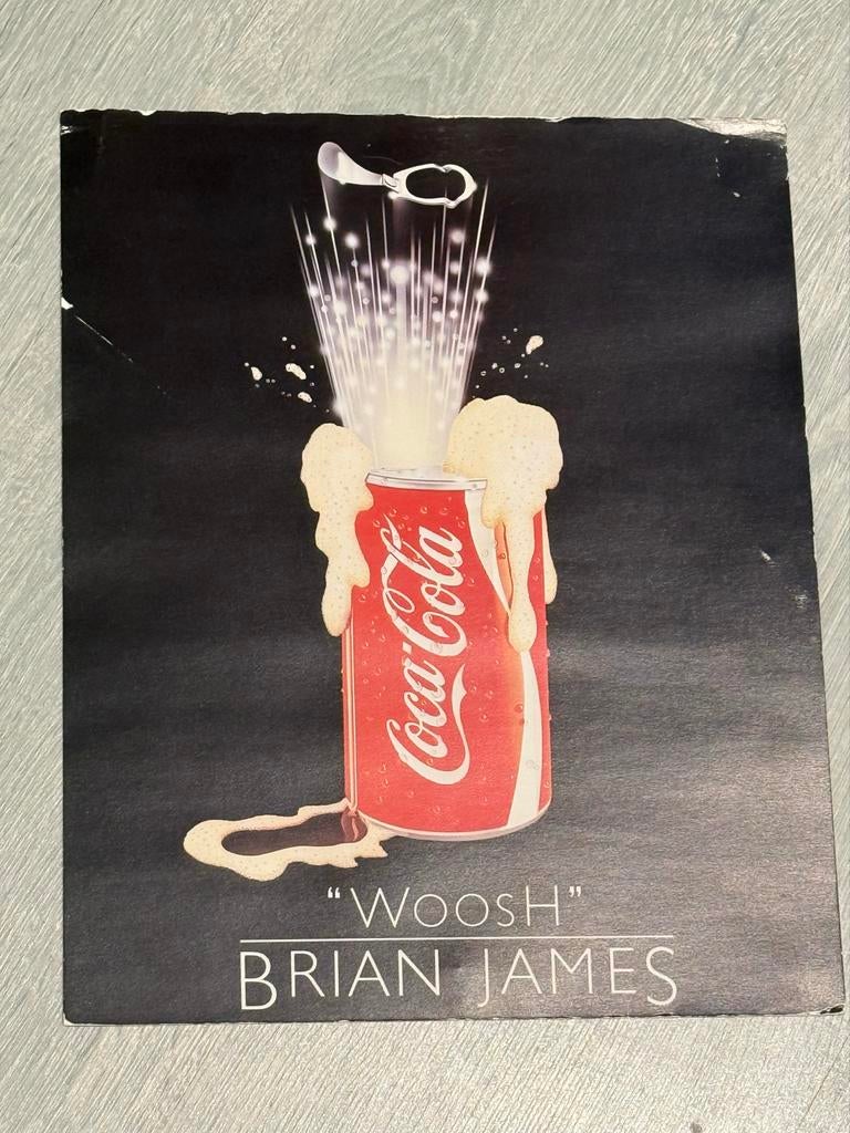 Coca cola Brian James - "Woosh" mini poster, Ophalen of Verzenden, Gebruikt, Reclamebord