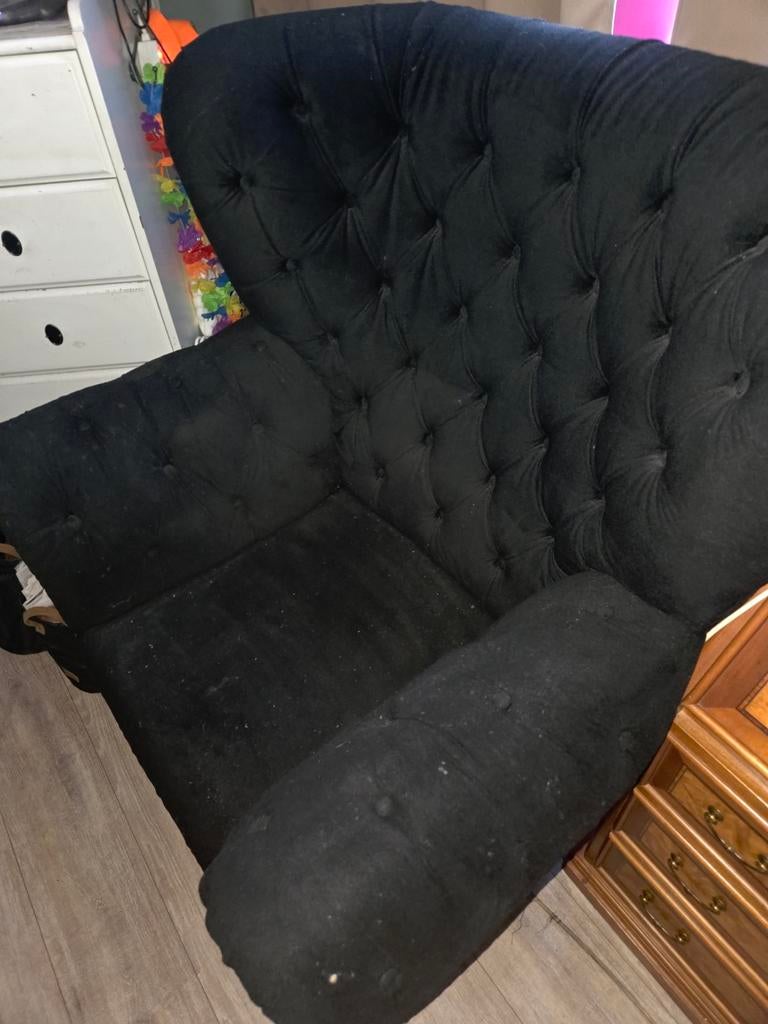 Zwarte Engelse stoel, Huis en Inrichting, Fauteuils, Ophalen