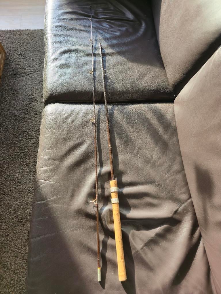 Vlokhengel spinhengel glas 245cm 7 gram handbouw opknapper, Watersport en Boten, Ophalen of Verzenden, Gebruikt, Werphengel