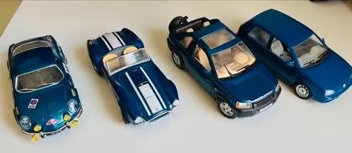 Schaal 1:24 6 blauwe model auto’s, Hobby en Vrije tijd, Modelauto's | 1:24, Ophalen of Verzenden, Zo goed als nieuw, Auto, Overige merken