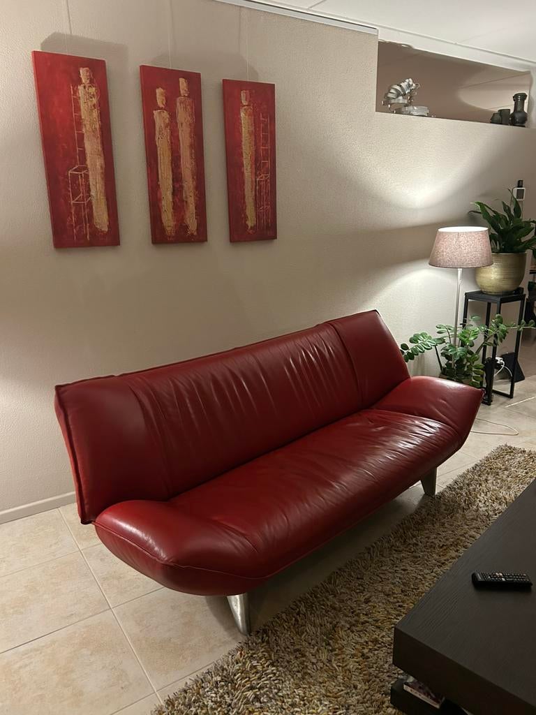 Leren bank, Ophalen, Gebruikt, 150 tot 200 cm, Driepersoons