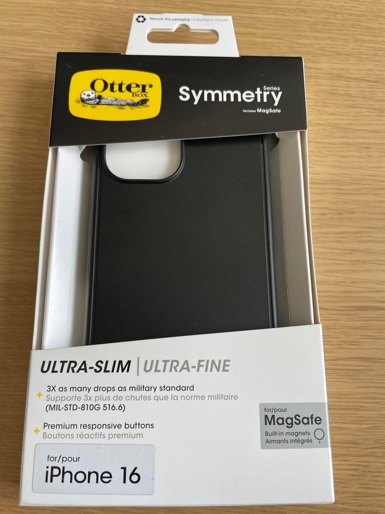 OtterBox Symmetry MagSafe Hoesje voor iPhone 16 - Zwart, Ophalen of Verzenden, Nieuw, Hoesje of Tasje