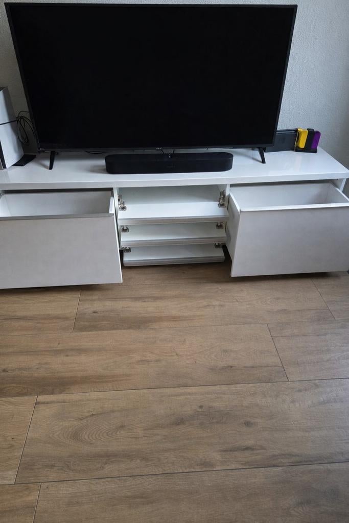 Ikea Besta Burs tv meubel wit, Ophalen, Gebruikt, 150 tot 200 cm, Minder dan 100 cm