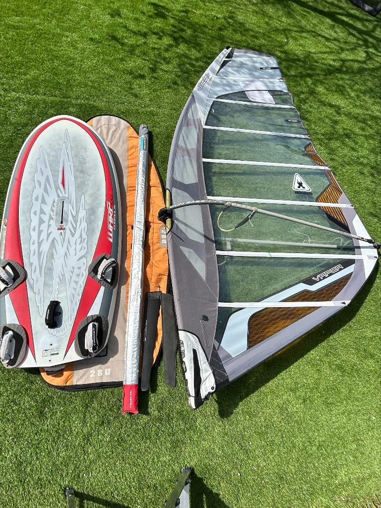 Complete Windsurf Set: Formula Plank, Mast, Giek, Zeil, Watersport en Boten, Windsurfen, Gebruikt, Complete set, Ophalen
