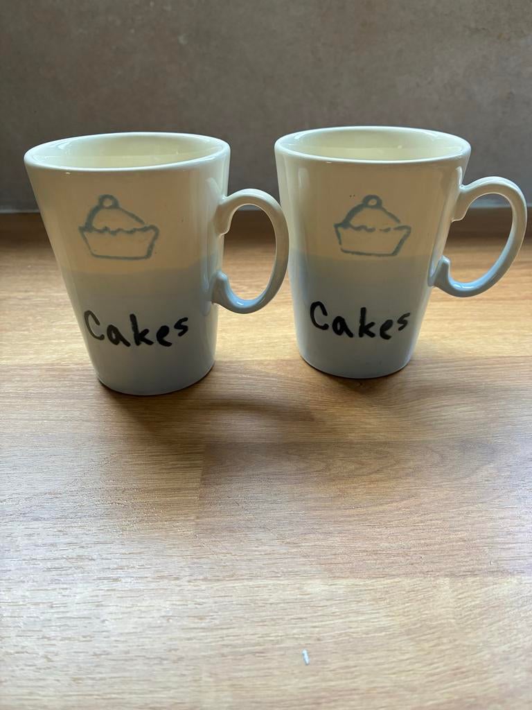 Set van 2 Just Mugs England 'Cakes' mokken, Ophalen of Verzenden, Gebruikt