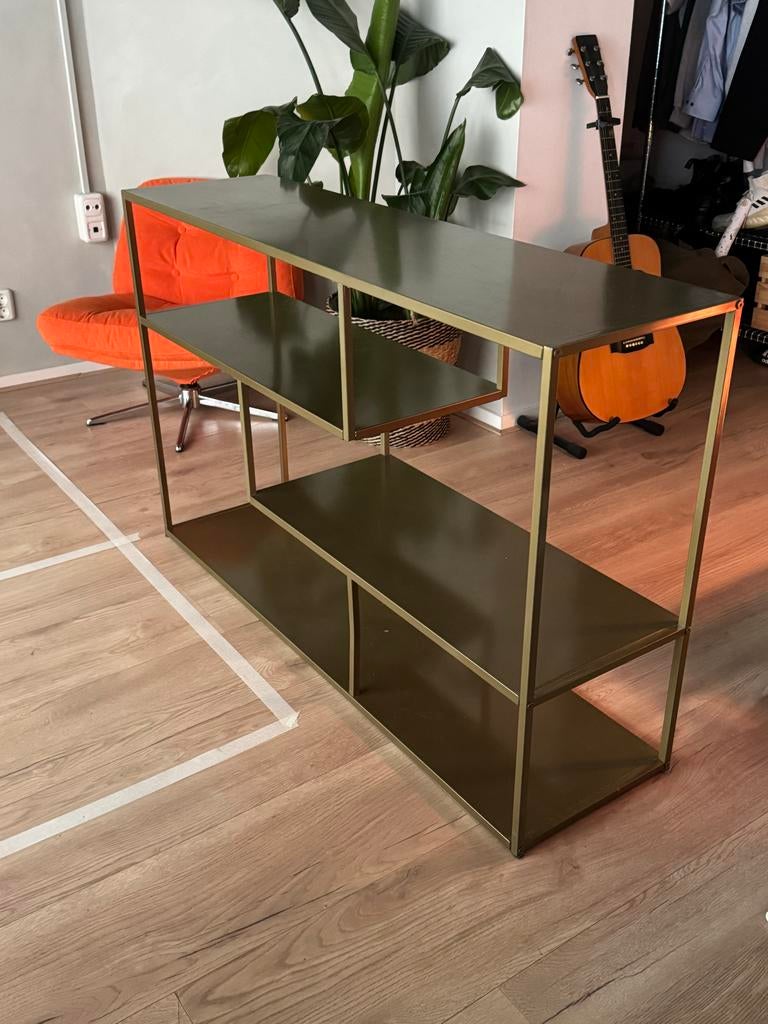 Stijlvolle console tafel/dressoir met gouden frame, Ophalen, Gebruikt