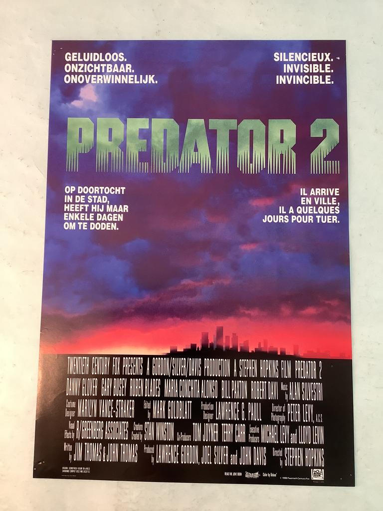 PREDATOR 2   Filmposter   33-50 cm  used, Verzamelen, Posters, Ophalen of Verzenden, Gebruikt, A1 t/m A3, Film en Tv