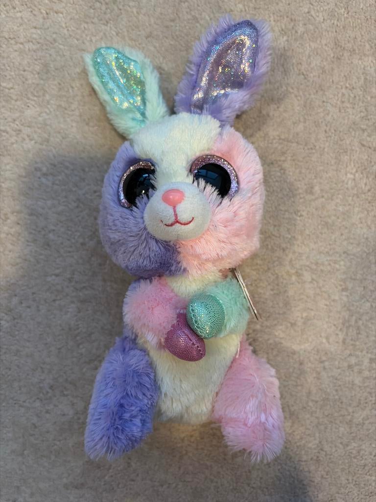 Ty Beanie Boo Bloom Konijn - Zeldzaam en Nieuw!, Overige karakters, Ophalen of Verzenden, Met label, Meerkleurig