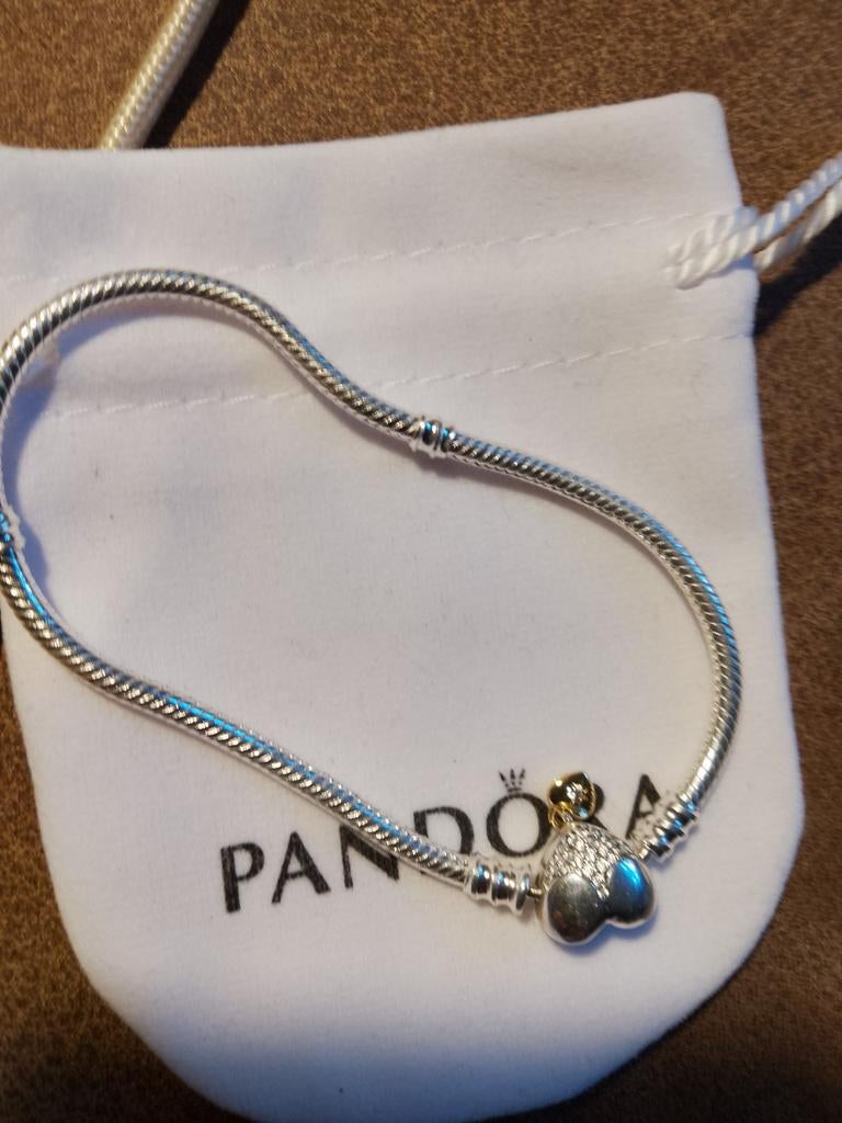 Zilveren armband met tekst en gouden detail, Ophalen of Verzenden