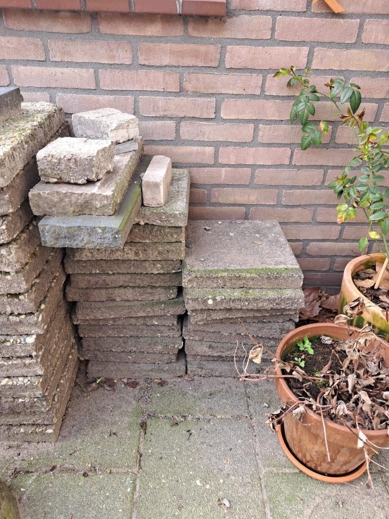 Gratis terrastegels, Tuin en Terras, Tegels en Klinkers, Ophalen, Gebruikt, Beton, Terrastegels