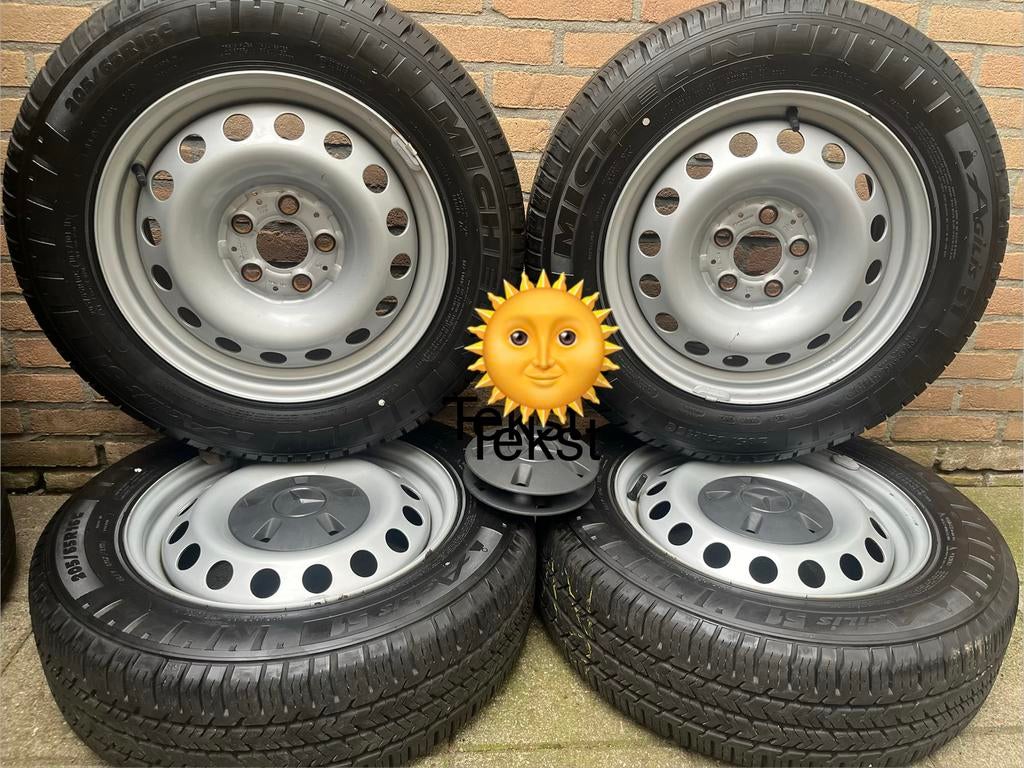 4x7,5 Metcedes Vito viano Michelin zomerset 205/65/16 Tpms, 16 inch, Banden en Velgen, Zomerbanden, Bestelwagen