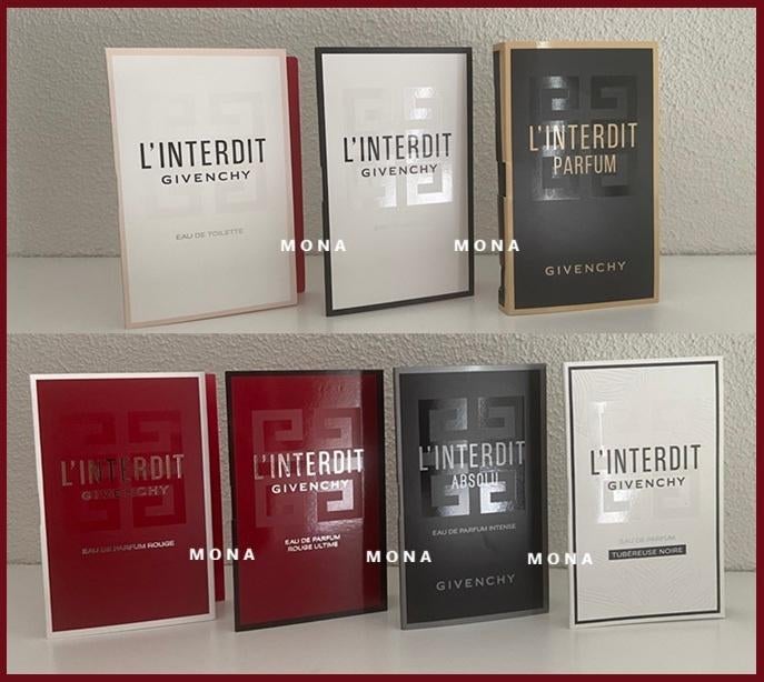 L'Interdit set 7 parfum samples proefjes testers, Sieraden, Tassen en Uiterlijk, Uiterlijk | Parfum, Nieuw, Verzenden