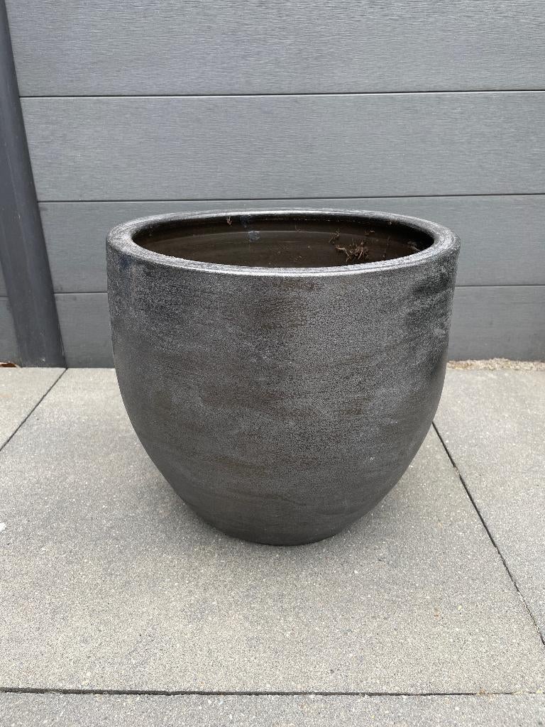 HS bloempot Avion antraciet D 33 H 31,5 cm, Gebruikt, Rond, Binnen, Minder dan 40 cm