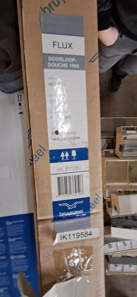 Doorloop douchewand nieuw in de doos., Ophalen, Nieuw, Douche