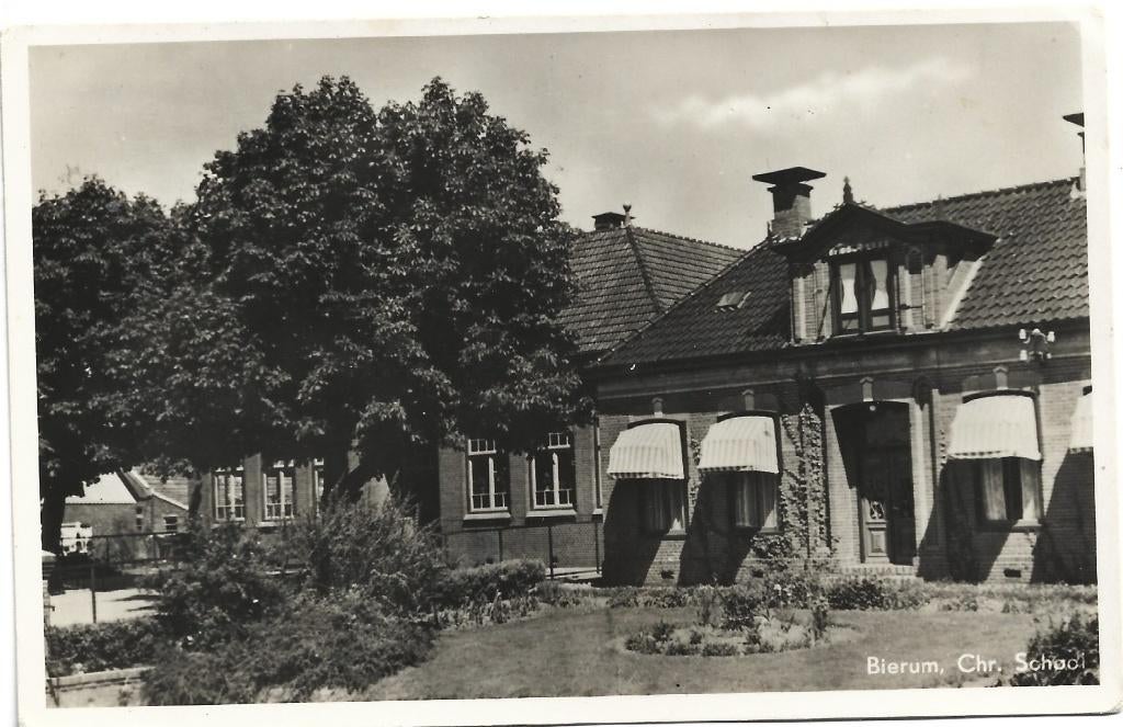 Bierum;  Chr. School, Verzenden, 1940 tot 1960, Gelopen, Groningen
