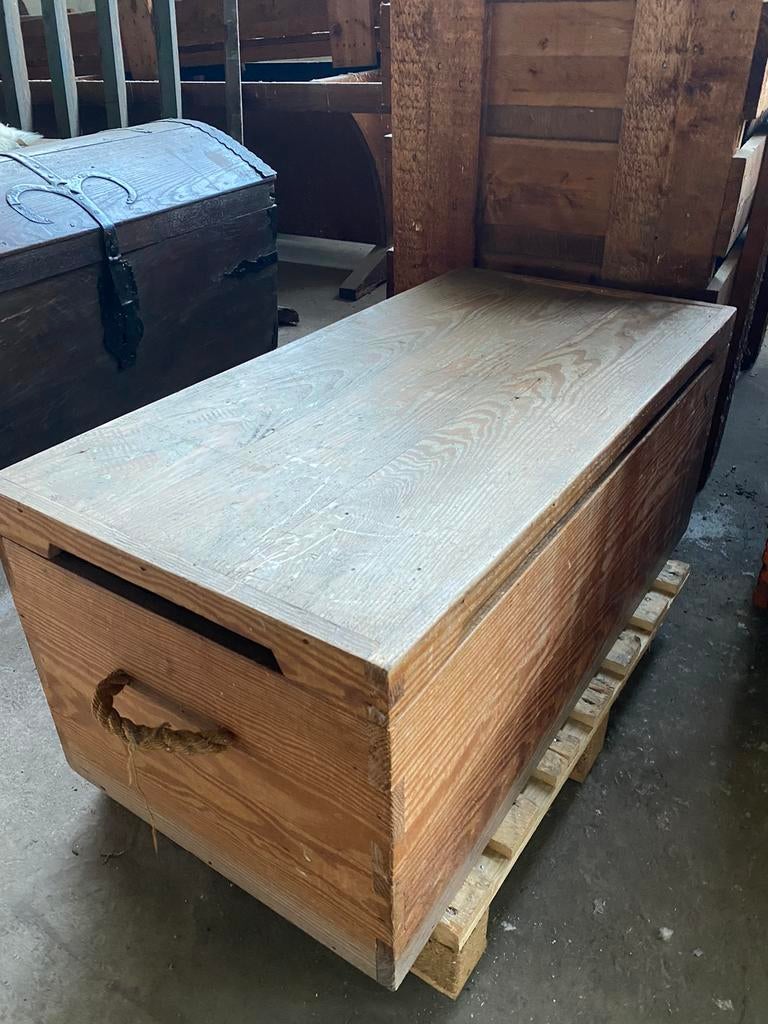Rustieke houten dekenkist, Ophalen, Zo goed als nieuw, 50 tot 100 cm, Minder dan 50 cm