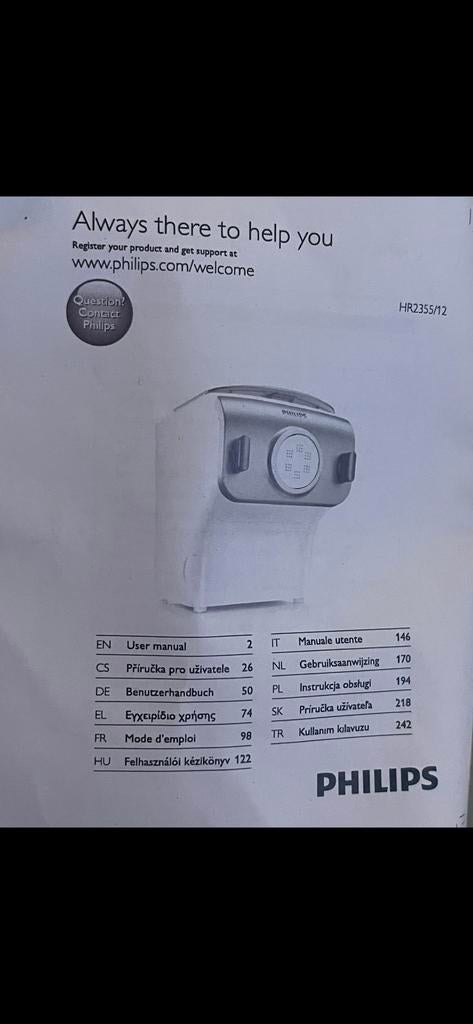 Philips Pastamachine - Maak eenvoudig verse pasta, Ophalen of Verzenden, Zo goed als nieuw