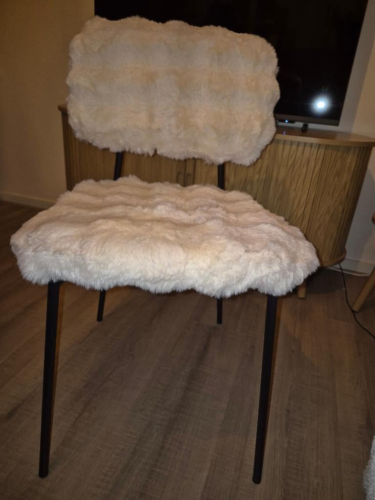 Fluffy stoel NIEUW, Ophalen, Wit, Nieuw, Stof