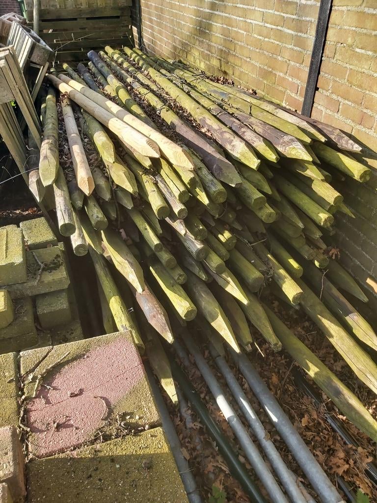 Geïmpregneerde houten palen, 3 meter, Tuin en Terras, Ophalen of Verzenden, Gebruikt, 250 cm of meer, Palen