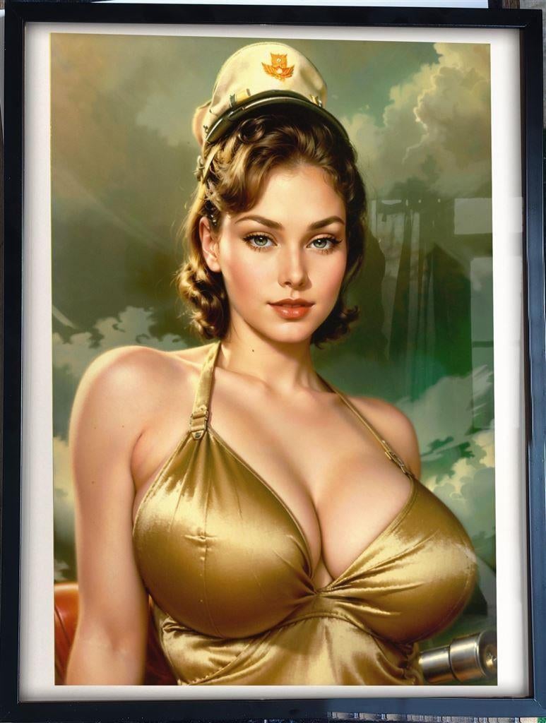 [Poster in Frame] Sexy Classic Leger Army Pin Up girl, Ophalen of Verzenden, Nieuw, A1 t/m A3, Film en Tv