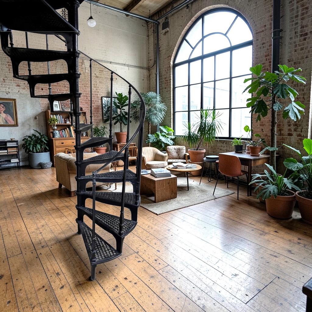 Antieke gietijzeren wenteltrap, Ophalen, Gebruikt, Trap, 2 tot 4 meter