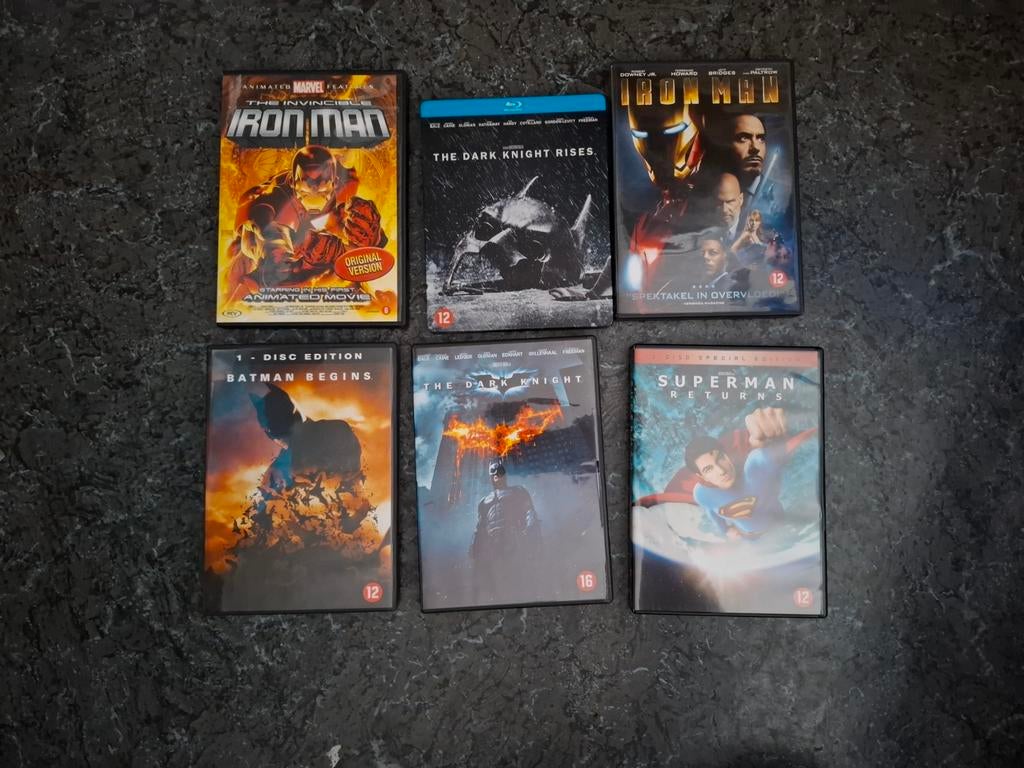 Batman, Superman, Iron man DVD, Cd's en Dvd's, Dvd's | Tv en Series, Vanaf 12 jaar, Ophalen, Zo goed als nieuw, Actie en Avontuur
