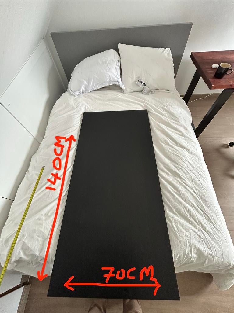IKEA MITTZON bureaublad 14070 cm – zwart – goede staat, Ophalen, Gebruikt