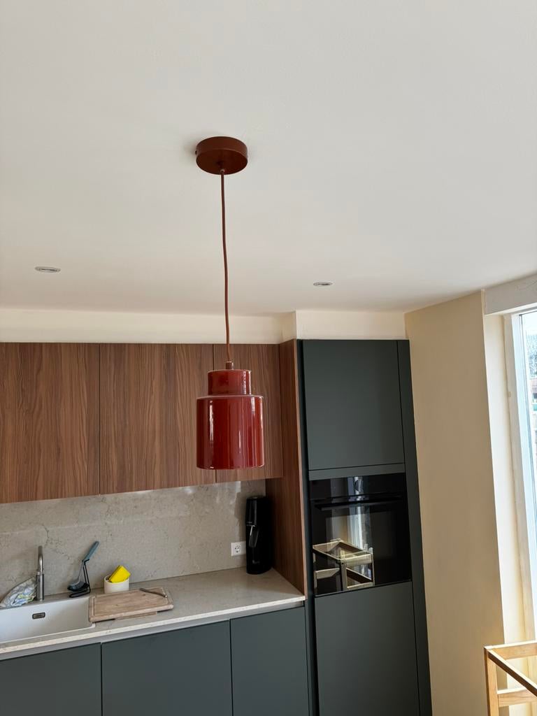 Nieuwe Karwei hanglamp Sara (Keramiek - Brique), Huis en Inrichting, Lampen | Hanglampen, Ophalen, Zo goed als nieuw, Metaal, Minder dan 50 cm