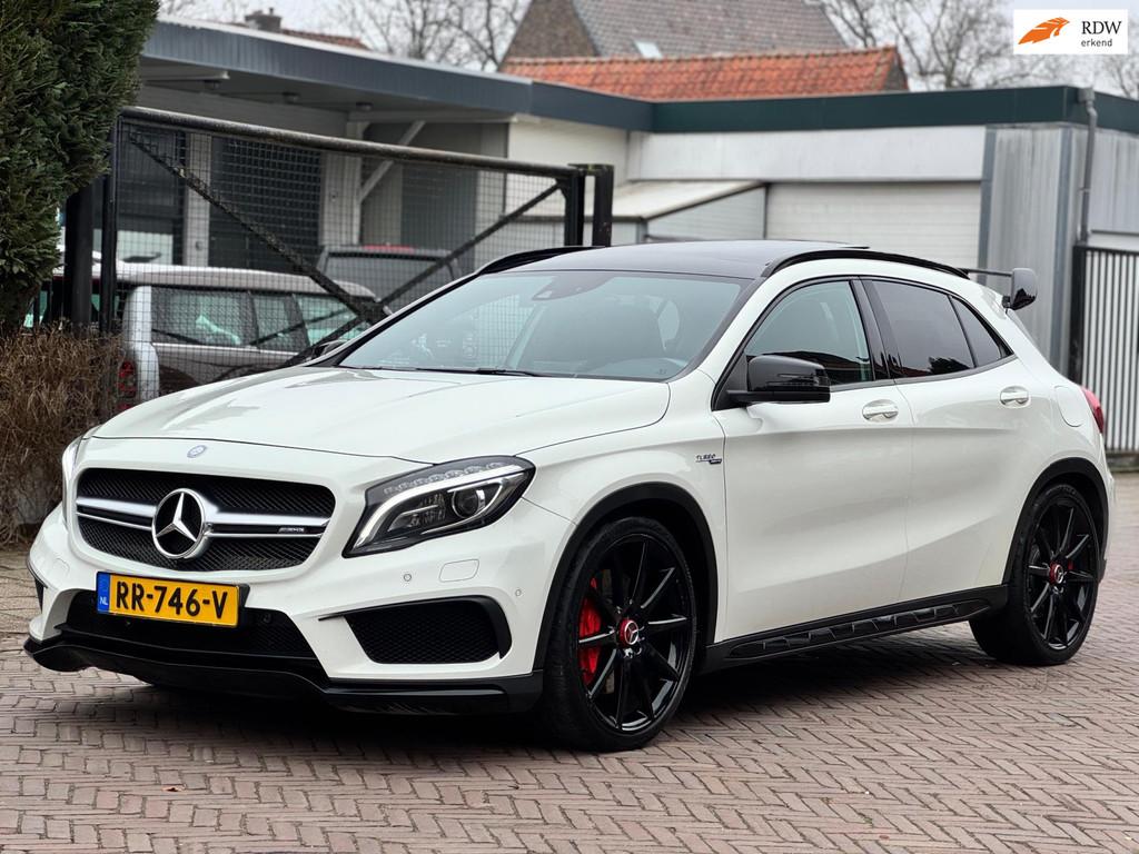 Mercedes-Benz GLA-klasse AMG 45 4Matic Edition 1|PANO|SCHAAL, Gebruikt, Euro 6, 4 cilinders, Wit