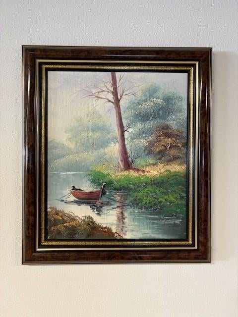 Schilderij : Boot en boom, Ophalen