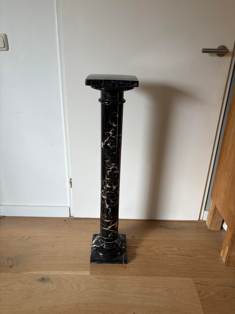 Zwart Marmeren kolom - 20e eeuw - 95cm, Ophalen, Zo goed als nieuw