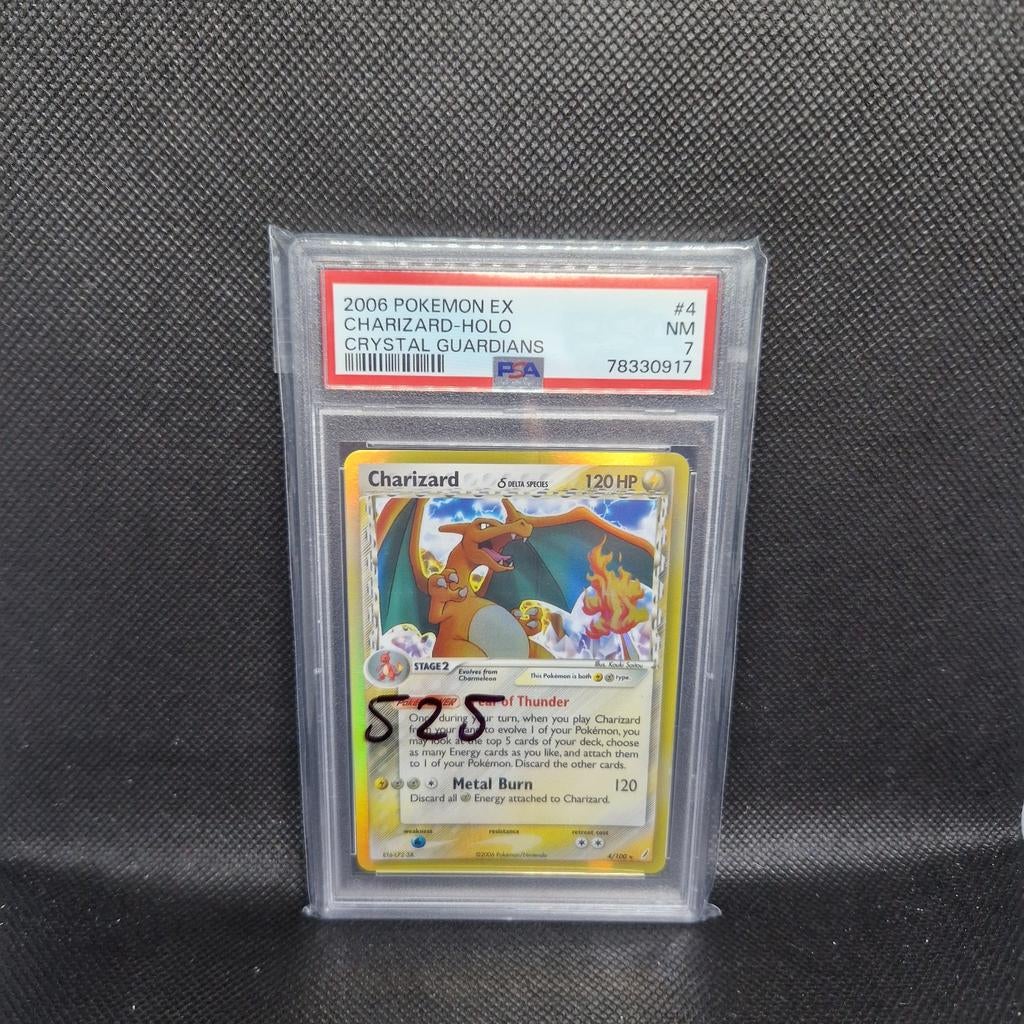Charizard Holo Crystal Guardians EX PSA 7, Hobby en Vrije tijd, Verzamelkaartspellen | Pokémon, Zo goed als nieuw, Ophalen of Verzenden
