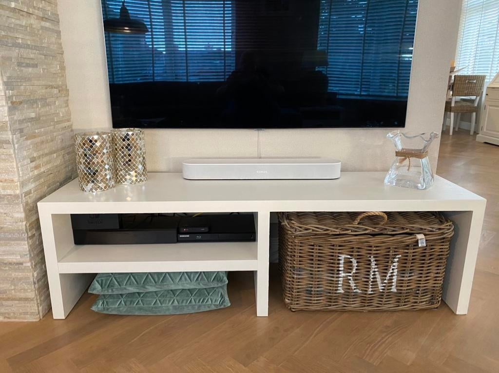 Tv kast / tv meubel wit (massief hout), Huis en Inrichting, Ophalen, Gebruikt, 150 tot 200 cm, Modern / landelijk