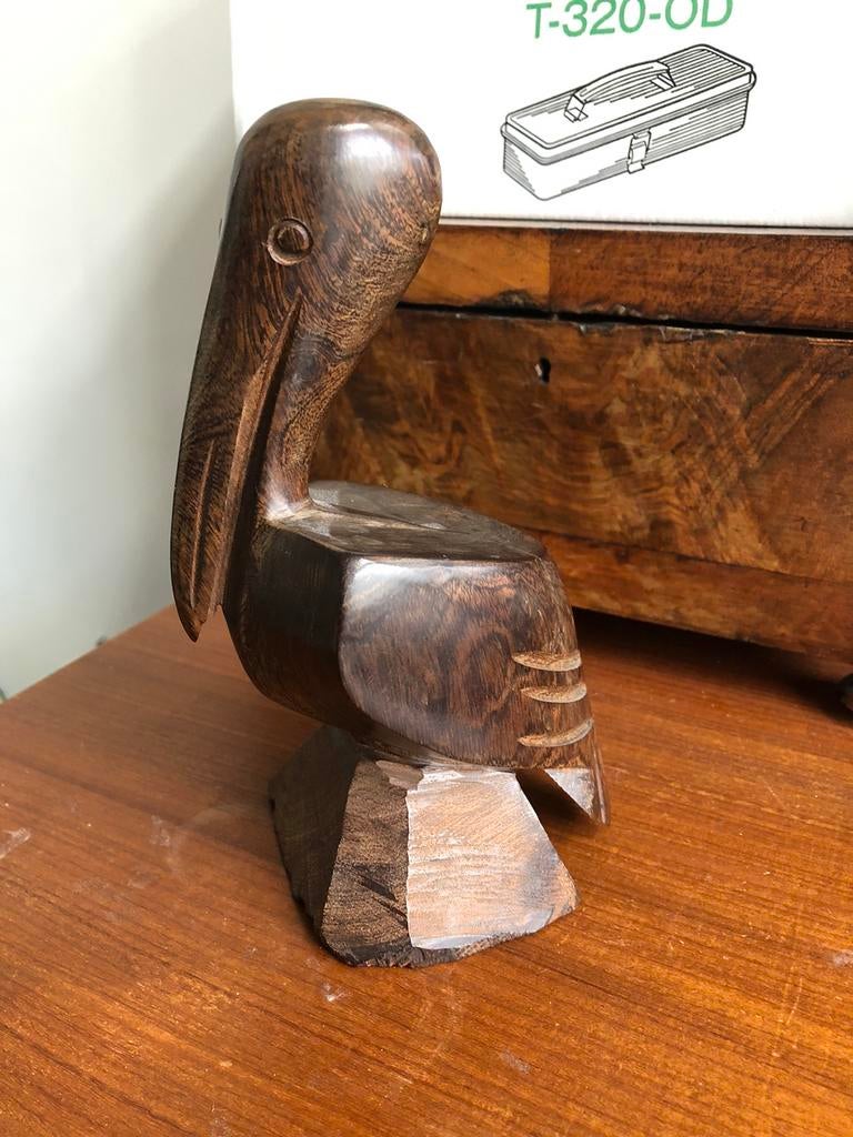 Houten beeld Pelikaan hardhout 20cm, Ophalen of Verzenden