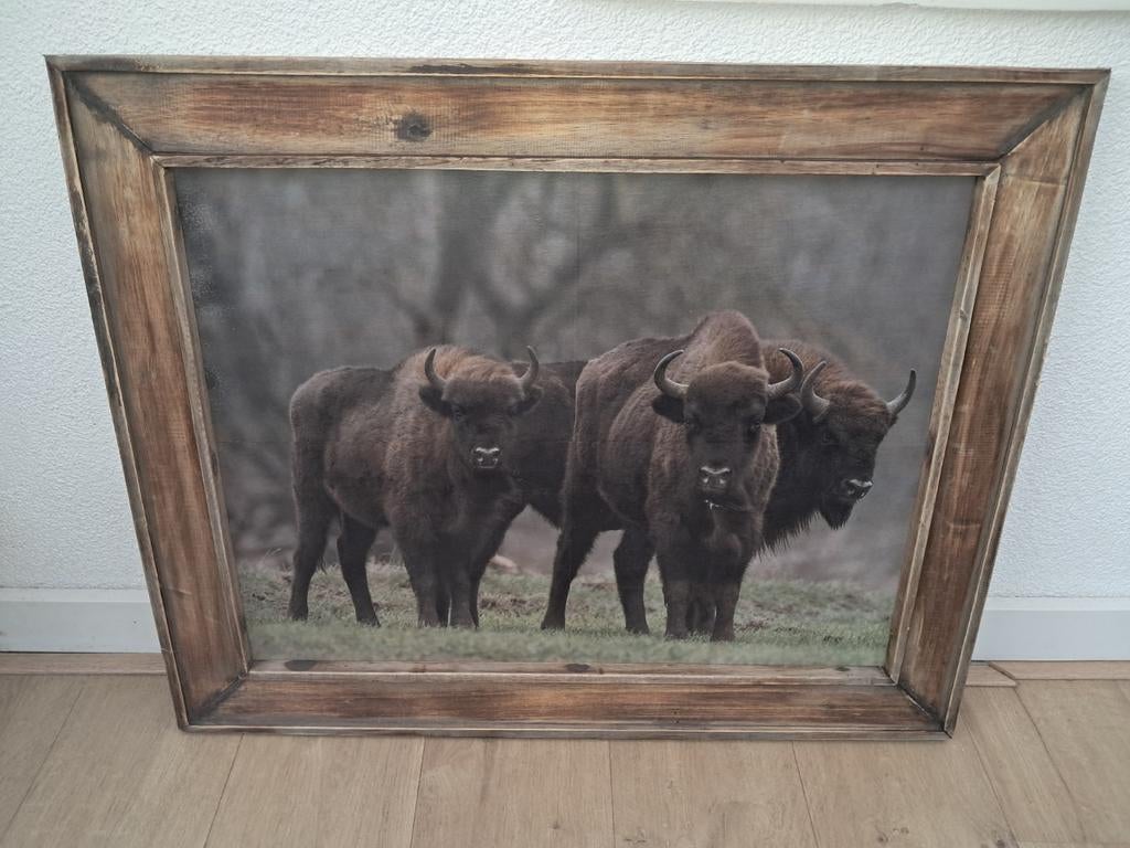 Leuk groot hout schilderij., Antiek en Kunst, Ophalen