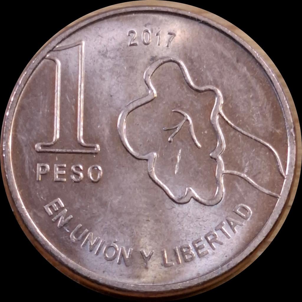 114# Argentinië 1 Peso 2017 uc1, Ophalen of Verzenden, Zuid-Amerika