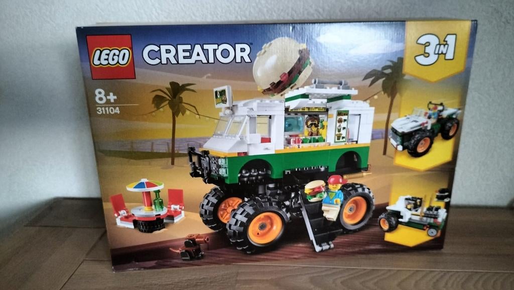 LEGO 31104 CREATOR 3IN1 NIEUW HAMBURGER MONSTER TRUCK, Kinderen en Baby's, Speelgoed | Duplo en Lego, Ophalen of Verzenden, Nieuw