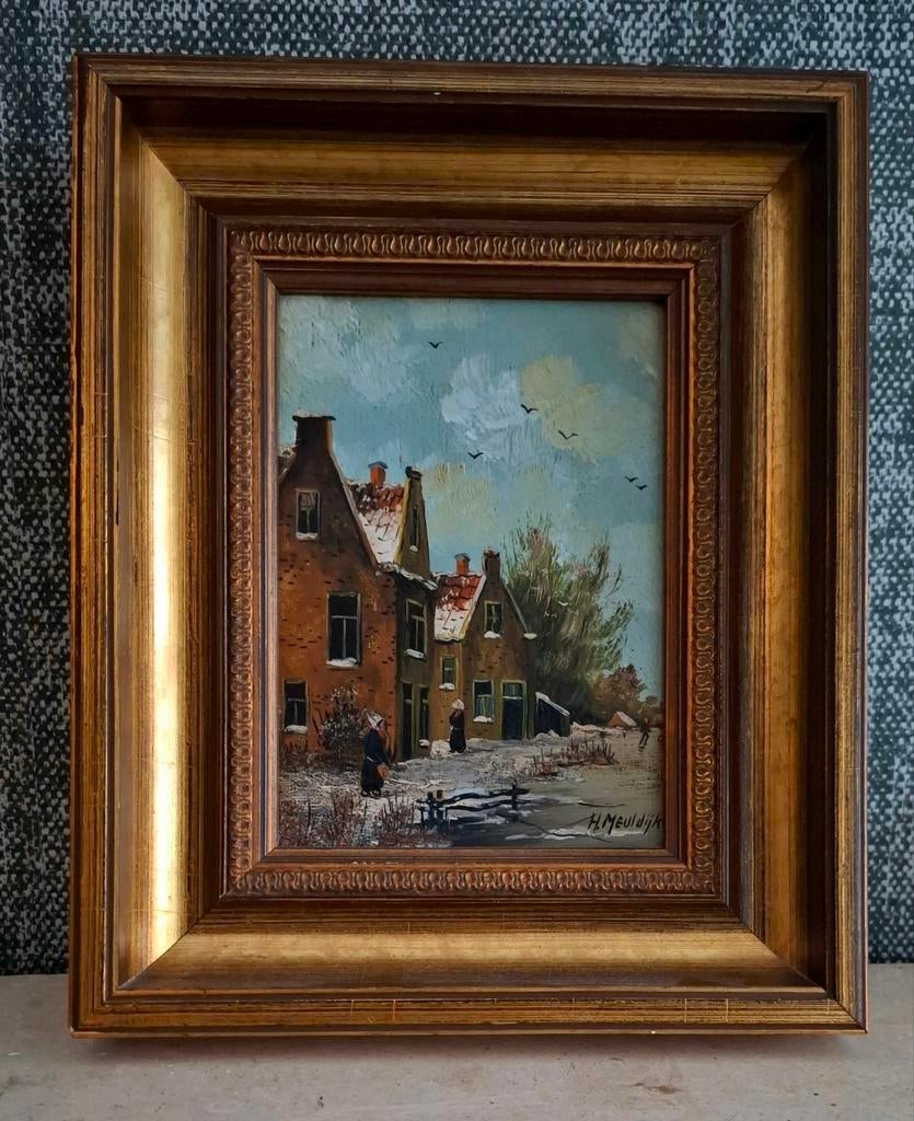 Winters Dorpsgezicht-Hendrik Meuldijk-1893-1968, Antiek en Kunst, Verzenden
