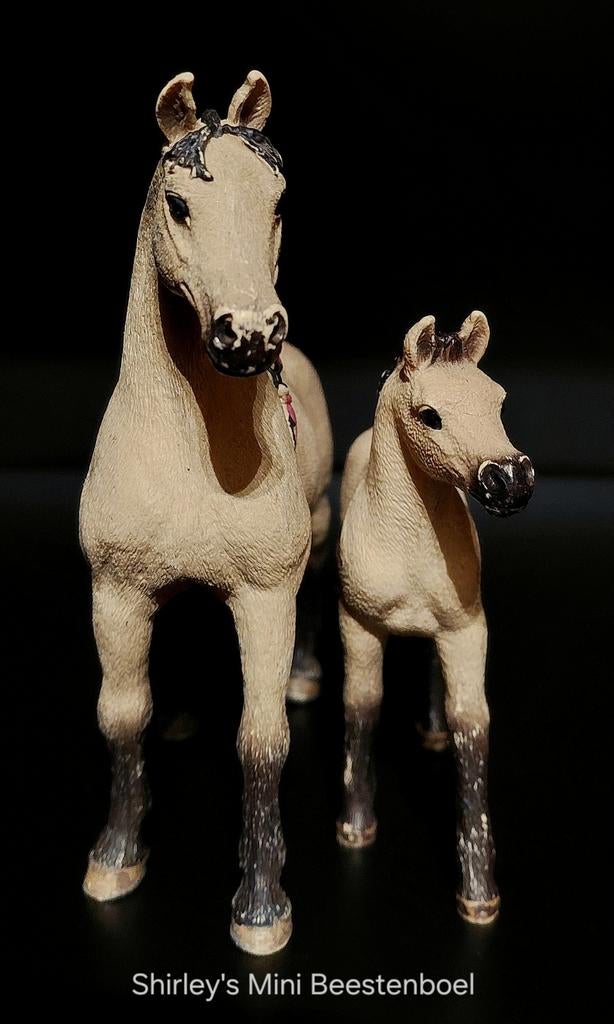 Schleich pinto arabier merrie & veulen, Ophalen of Verzenden, Zo goed als nieuw, Paard, Beeldje of Figuurtje