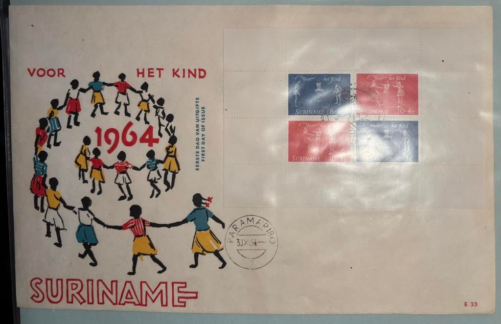 eerste dag enveloppen Suriname  Antillen Curaçao Nederland, Ophalen of Verzenden, Buitenland