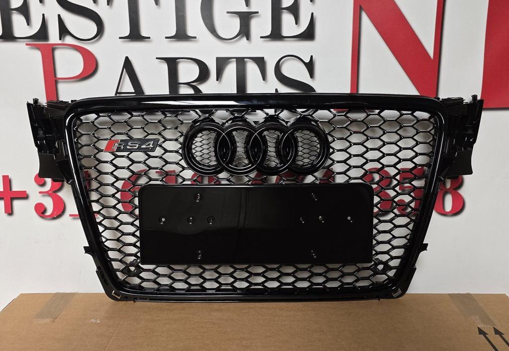 Grill AUDI A4 B8 8K RS LOOK RS4 bj.2007-2012 HOOGLANS ZWART, -, Voor, Nieuw, Ophalen of Verzenden