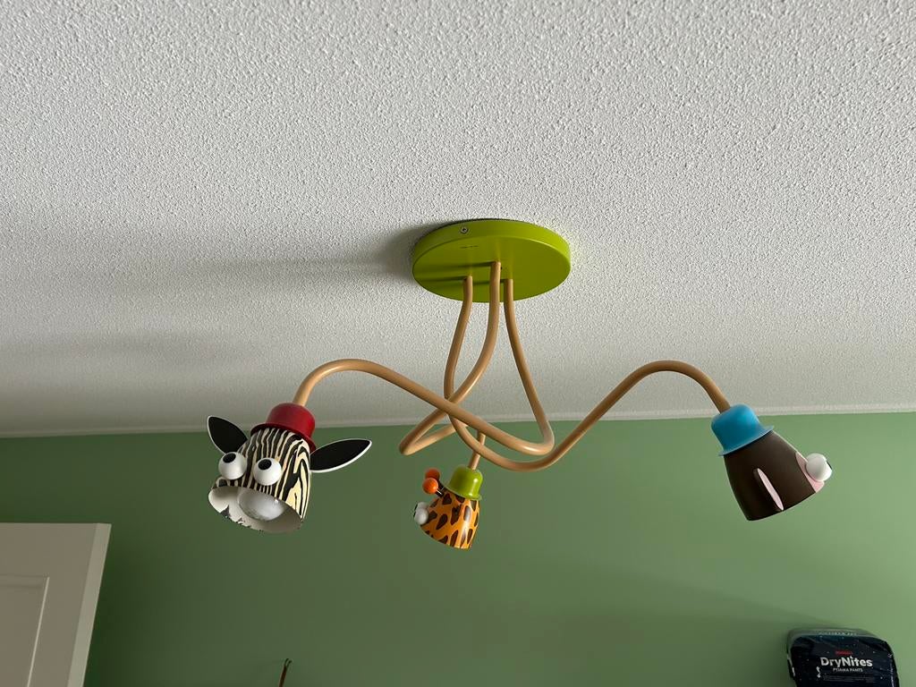 Complete inrichting kinderkamer dieren jungle lamp stoel, Ophalen of Verzenden, Gebruikt, Stof, Dieren